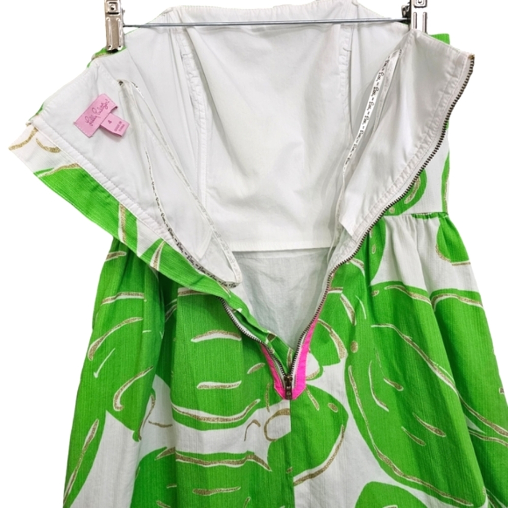 Nwot Lilly Pulitzer Strapless Stinger Bee White/Green/Gold Lottie Summer Dress - Picture 14 of 17